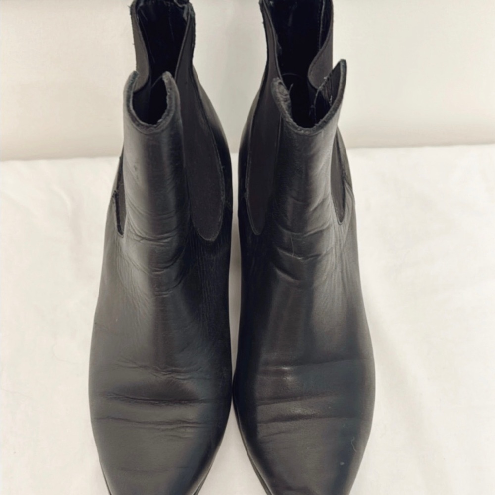 Matte Black Ankle Booties with Rounded Toe